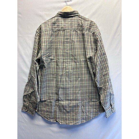 LL Bean Men’s XL Tall Plaid Flannel Button Down Shirt Y2K Beige Cotton Blend - Picture 2 of 7